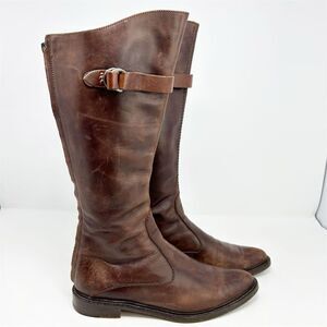 Henry Beguelin Brown Knee-High Leather Boots Size 38.5 Back Zipper (US 8.5)